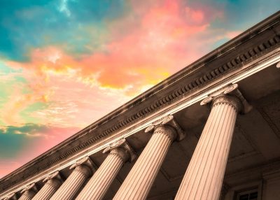 classical columns on a building