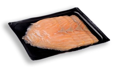 Sliced salmon vacuum packed