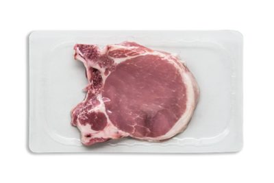 Viande de porc découpée emballée sous vide