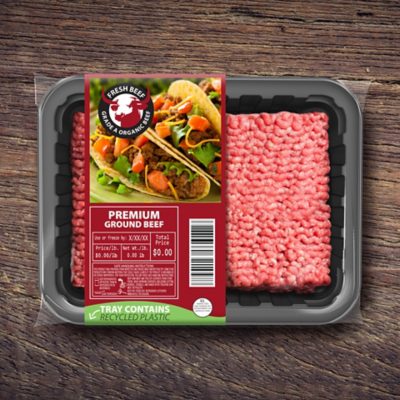 ground beef in polypropylene PP tray