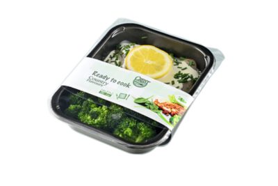 Heat treatable, peelable recycle-ready lid film for ready meals