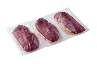 3 duck breasts, portionable vacuum skin packaging