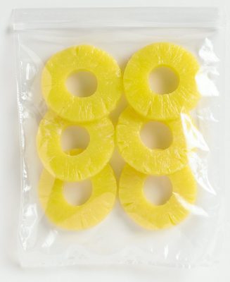 sliced pineapple in bag