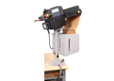 ProPad Mini paper cushioning system secured with a table clamp